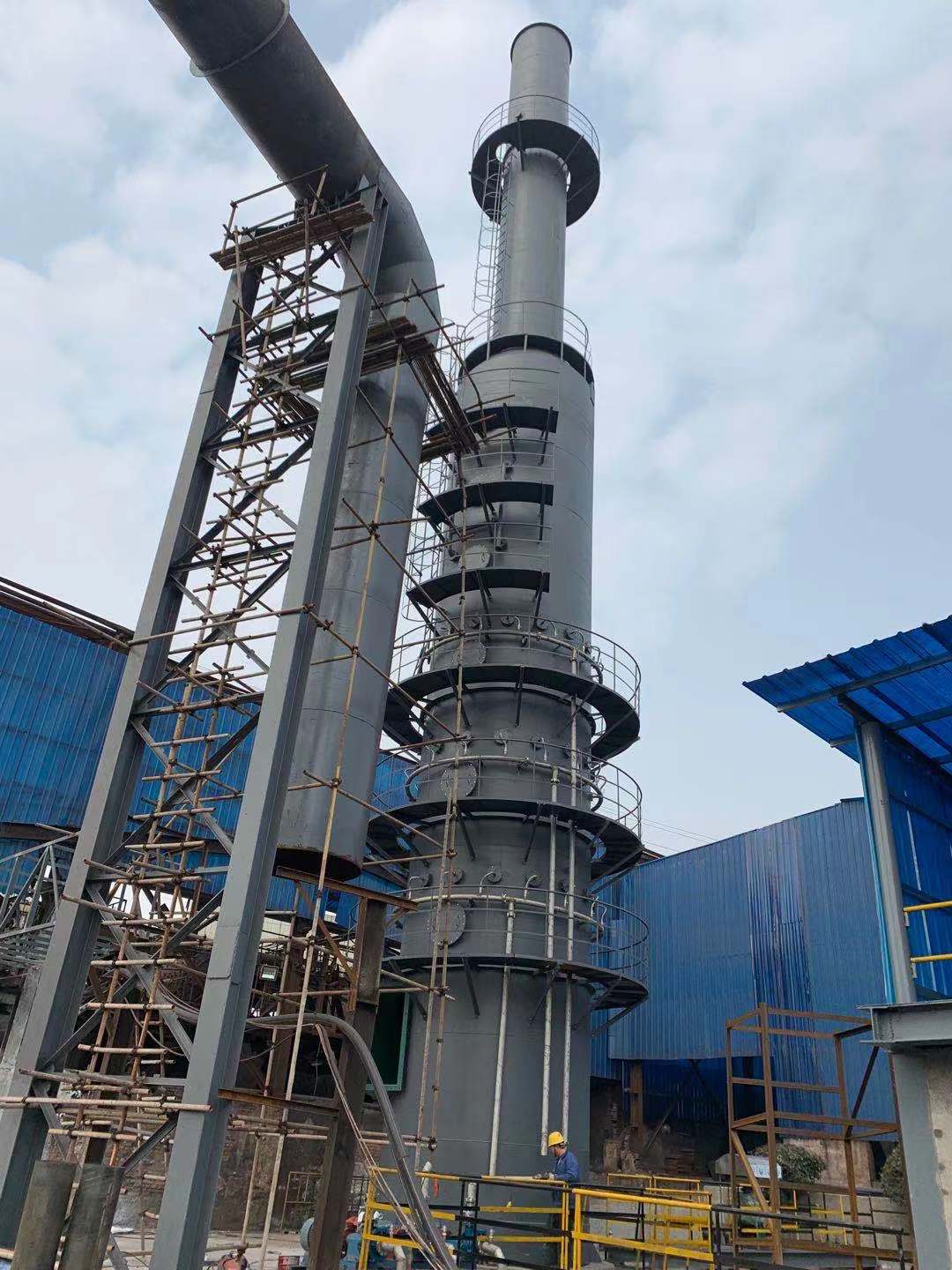 新鋼球團(tuán)脫硫塔安裝現(xiàn)場